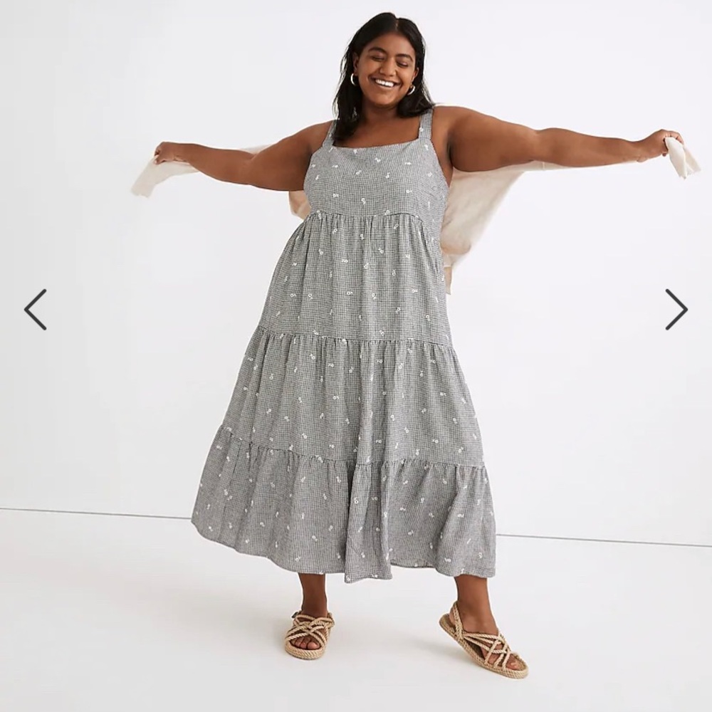 Madewell Embroidered Gingham Sundress size 3x